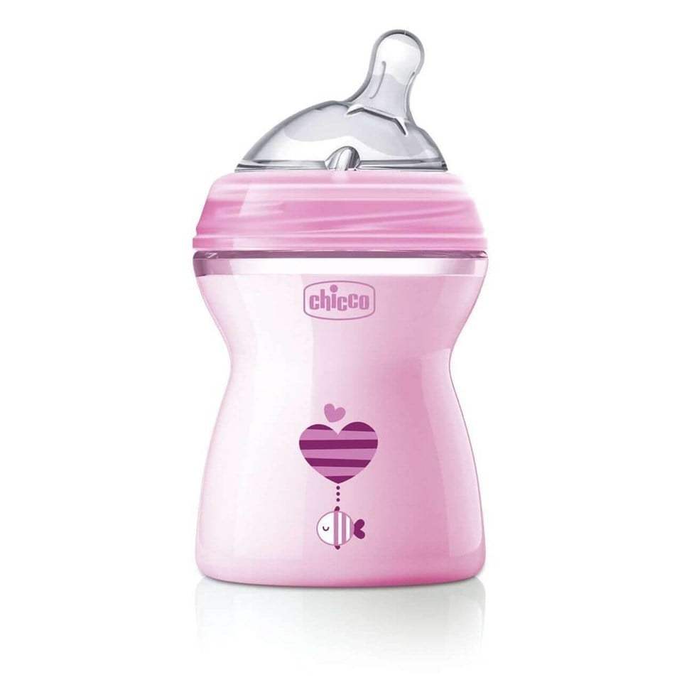 Chicco Natural Feeling Renkli Biberon 250 ml-Pembe