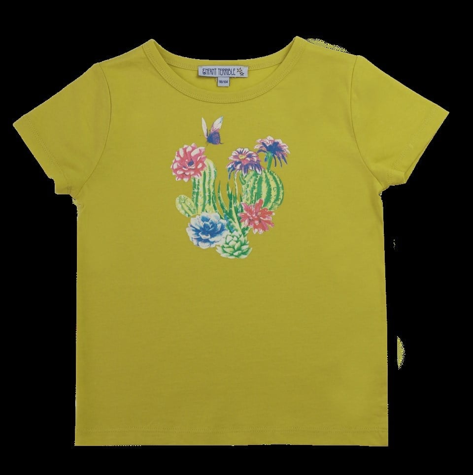 Enfant Terrible Kaktüs Desenli Kısa Kollu Lime Çocuk T-shirt