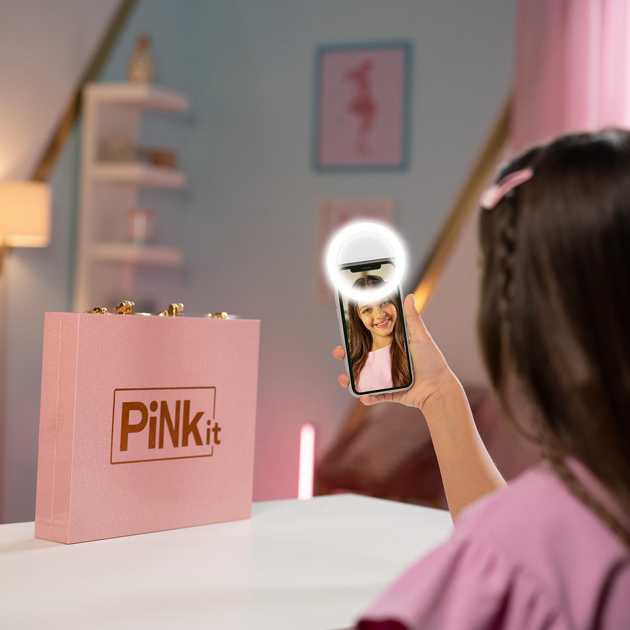 Girabrilla Pink It Selfie Işıklı Makyaj Çantası