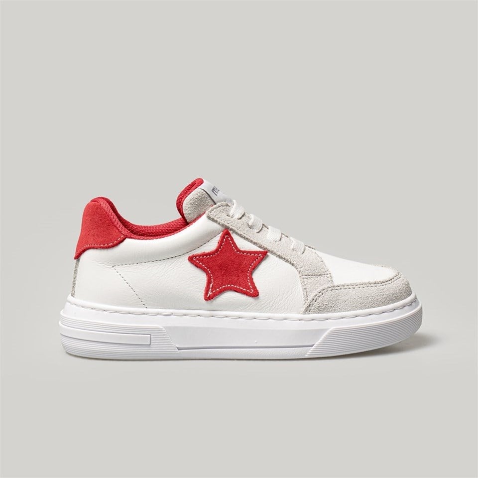 Merli&Rose Star Deri Sneaker-Kırmızı