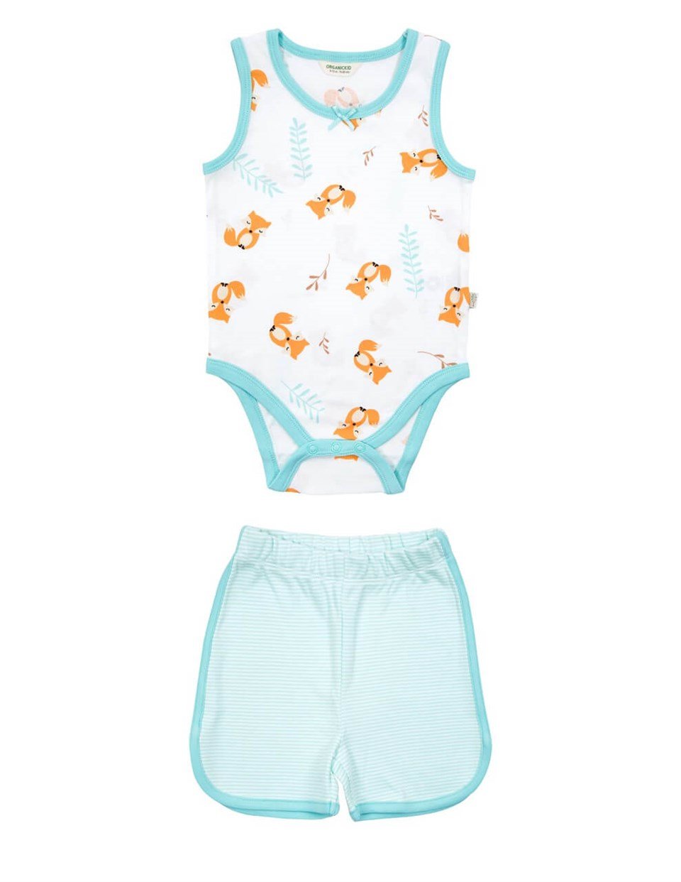 Organik Pamuk Fox Bebek Body Şort Set