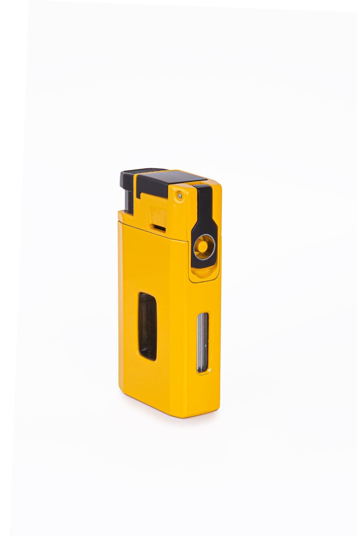 Cohiba Çift Torch Pürmüz Sarı Dahili Delici & V Kesici Metal Puro Çakmağı