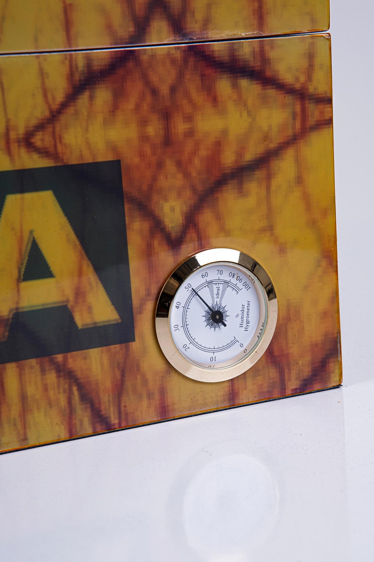 Cohiba Sarı Desenli Sedir Humidor Puro Kutusu