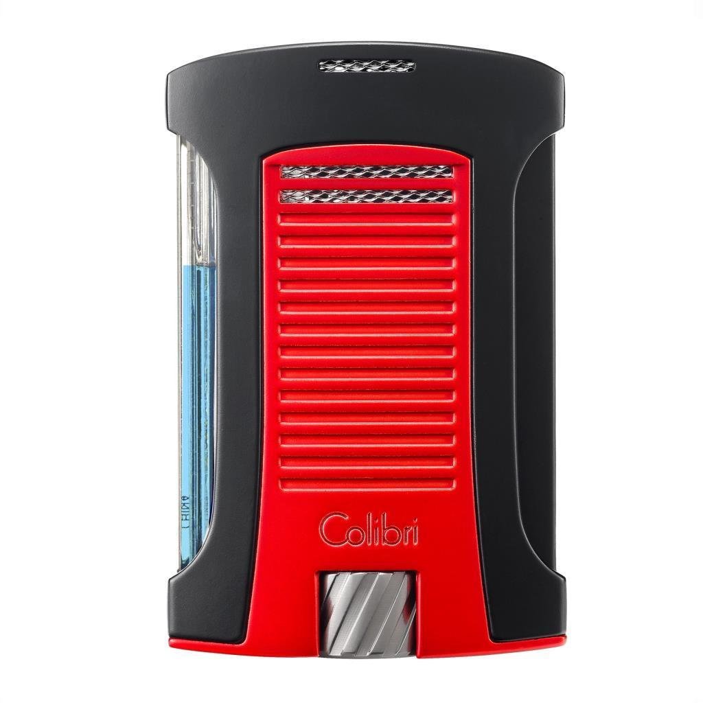 Colibri Daytona Tek Torch Pürmüz Metalik Kırmızı-Siyah Puro Çakmağı