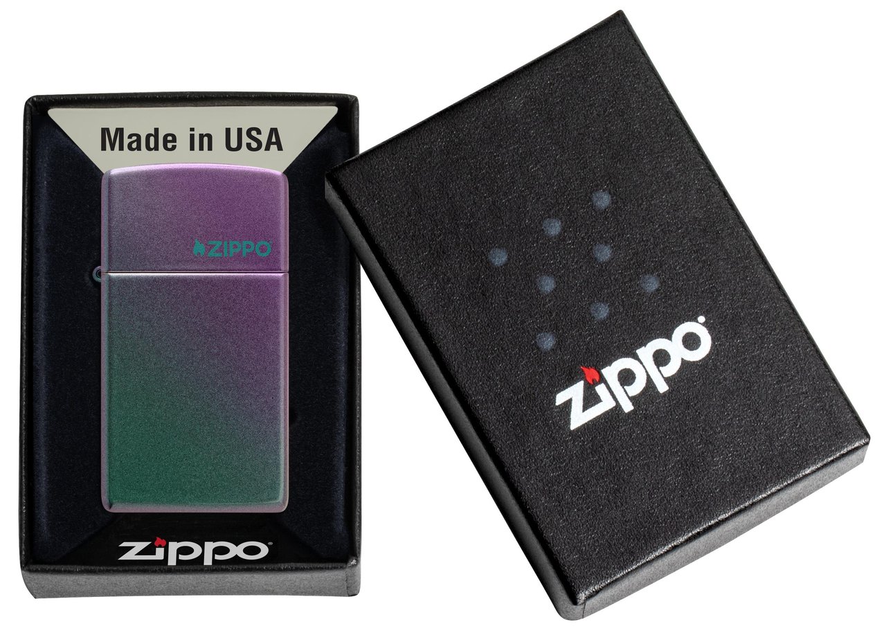 Zippo Çakmak 49267 Slim Iridescent Zippo Logo 49267ZL-087051