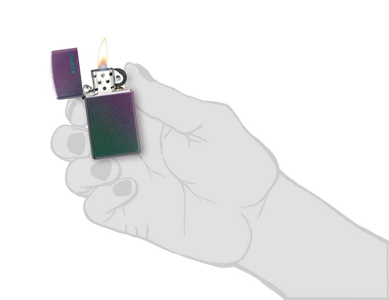 Zippo Çakmak 49267 Slim Iridescent Zippo Logo 49267ZL-087051