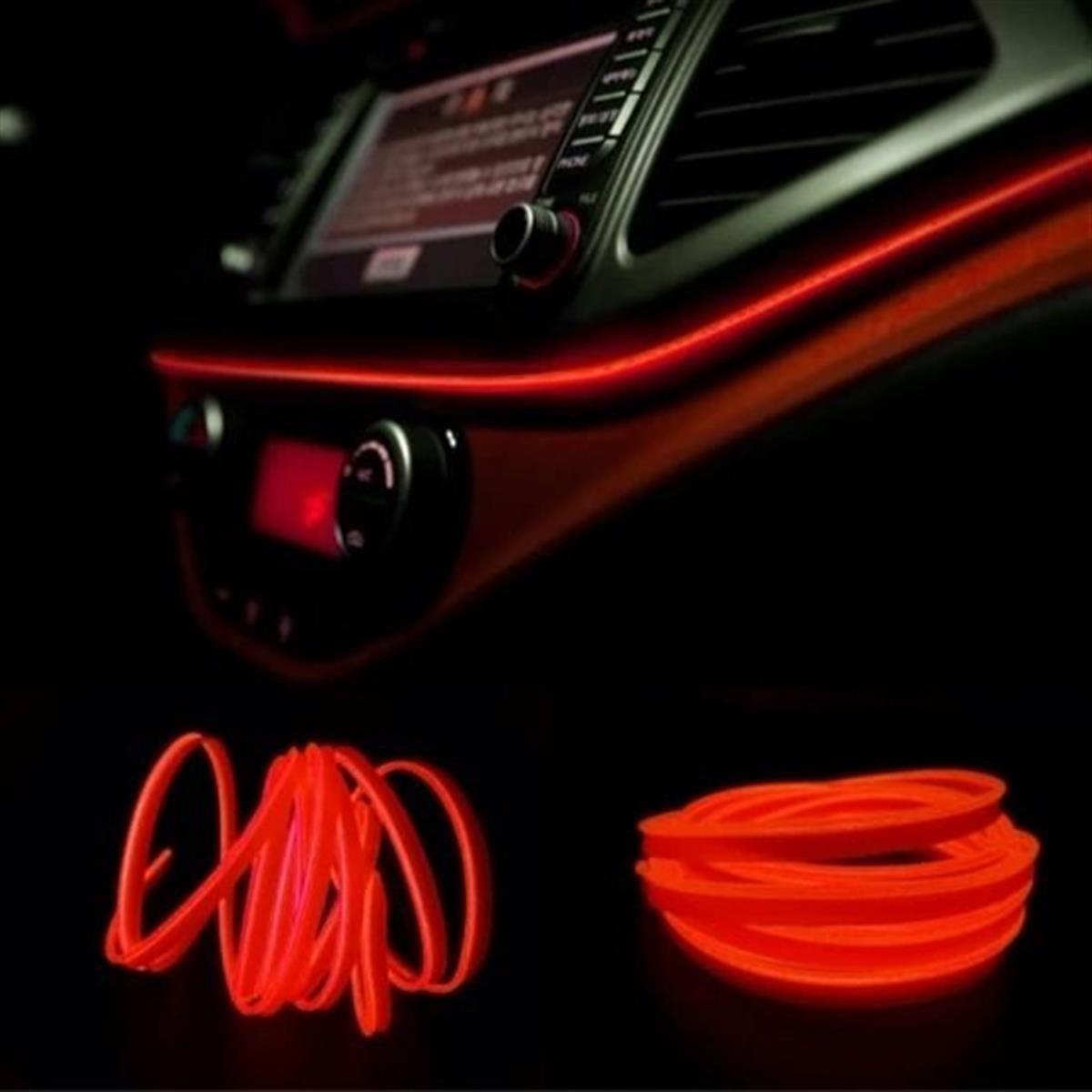 2 METRE Araç İçi Neon Ambians Aydınlatma İp Led TURUNCU