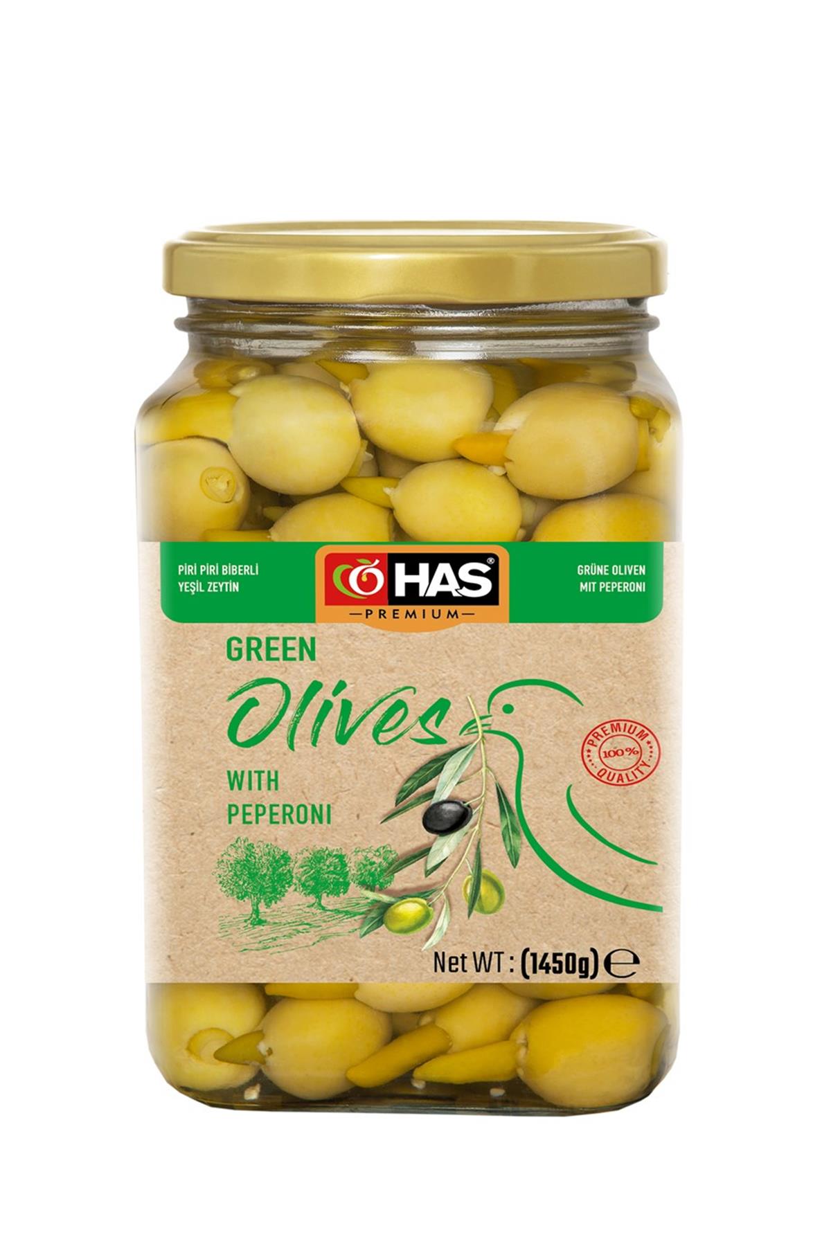 Piri Piri Biberli Yeşil Zeytin 1600cc