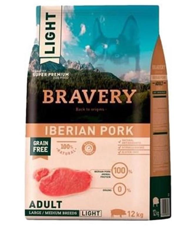 Bravery Tahılsız Domuzlu Büyük/Orta Boy Yetişkin Light Köpek Maması 12kg