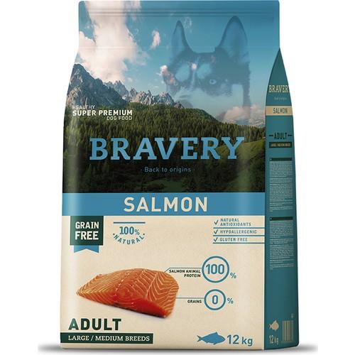 Bravery Tahılsız Somonlu Büyük/Orta Boy Yetişkin Köpek Maması 12Kg