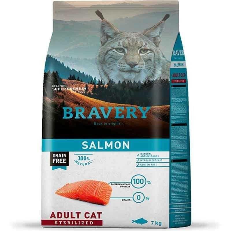 Bravery Tahılsız Somonlu Kısırlaştırılmış Kedi Maması 7kg