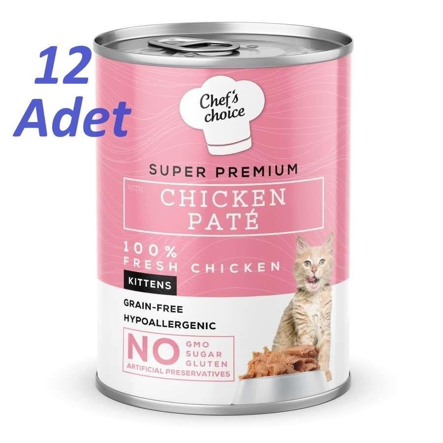 Chef's Choice Tavuklu Tahılsız Ezme Yavru Kedi Konservesi 400gr x 12 Adet