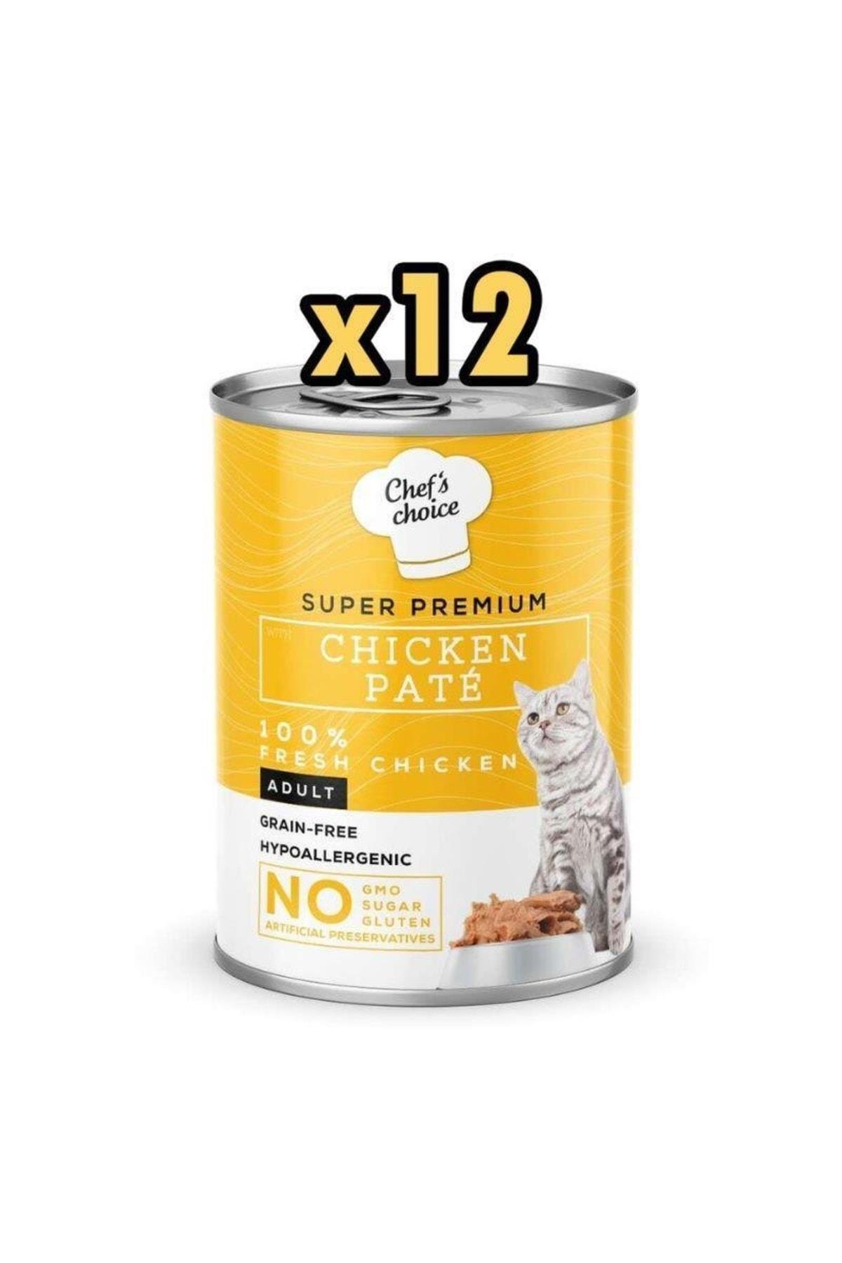 Chef's Choice Tavuklu Tahılsız Ezme Yetişkin Kedi Konservesi 400gr