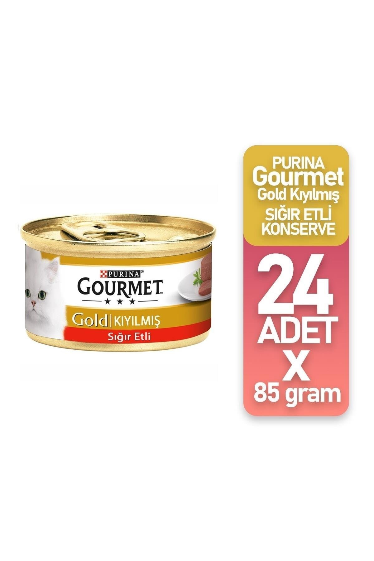 Gourmet Gold Kıyılmış Sığır Etli Yaş Kedi Maması 85 G x 24