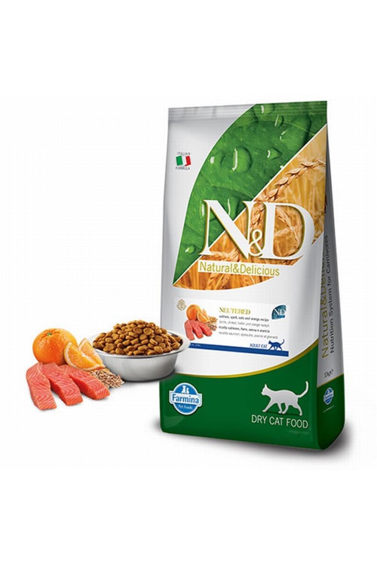 N&D Ocean Somonlu ve Portakallı Ata Tahıllı Kısırlaştırılmış Kedi Maması 10kg