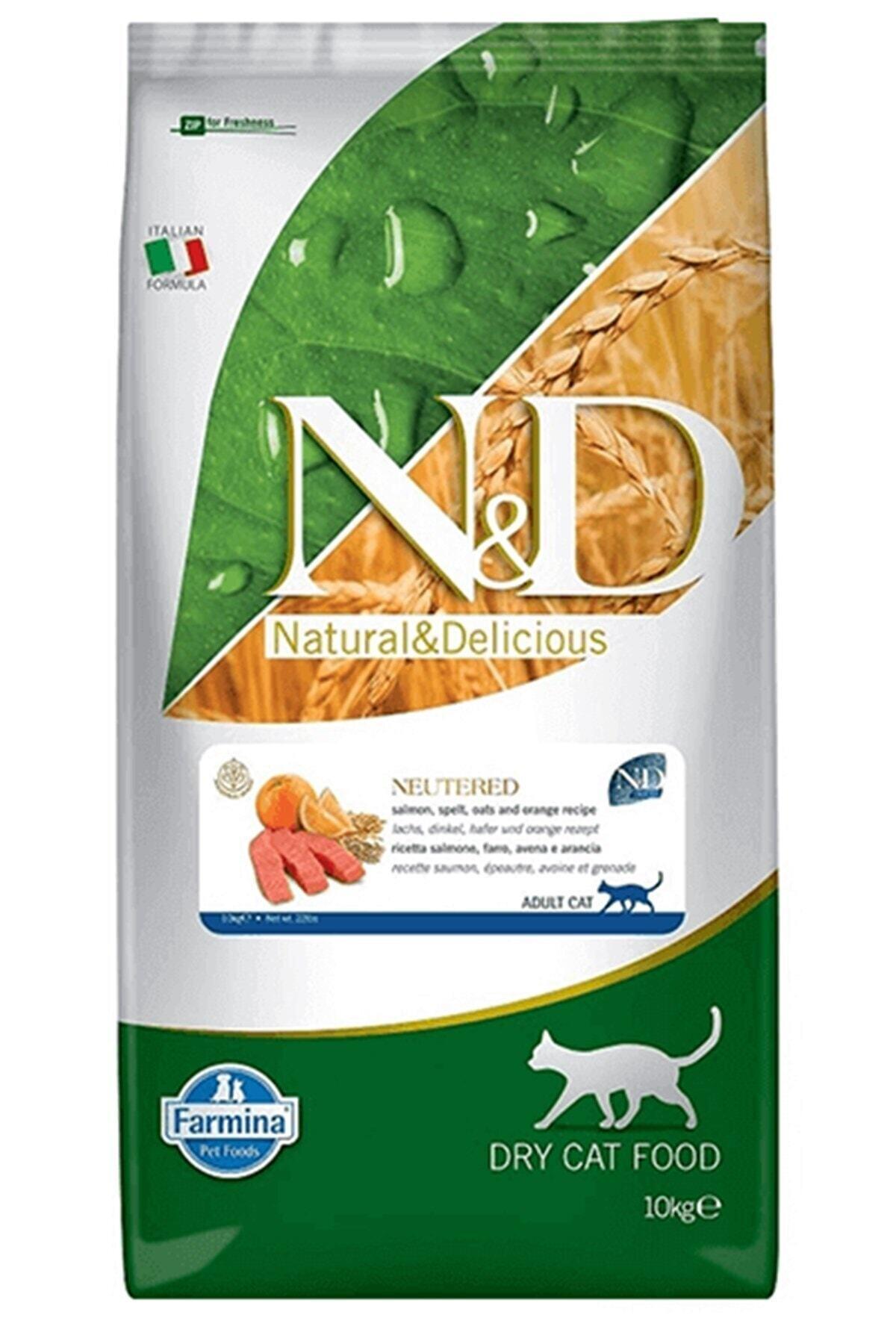 N&D Ocean Somonlu ve Portakallı Ata Tahıllı Kısırlaştırılmış Kedi Maması 10kg