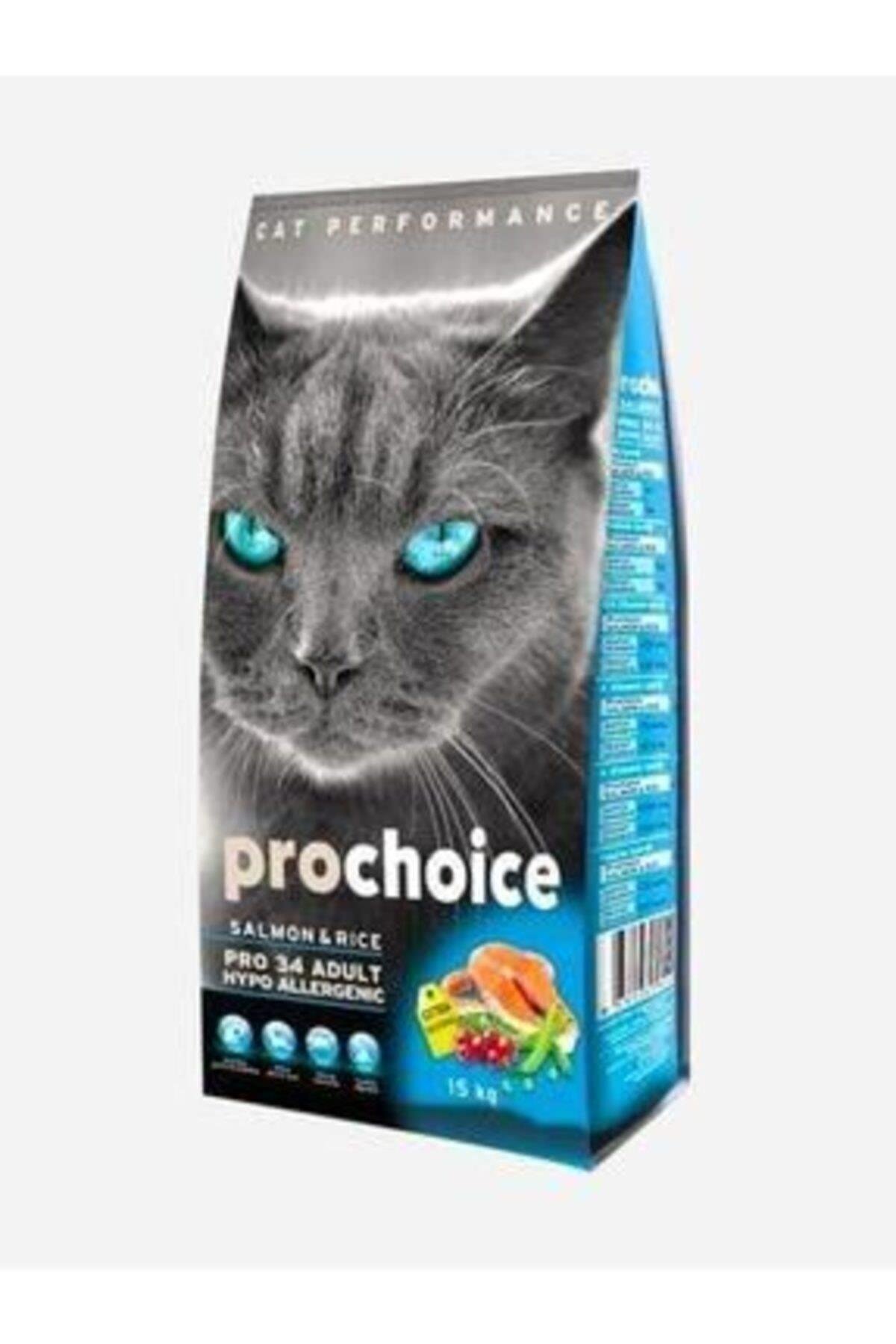 ProChoice 34 Somonlu ve Pirinçli Düşük Tahıllı Yetişkin Kedi Maması 15kg