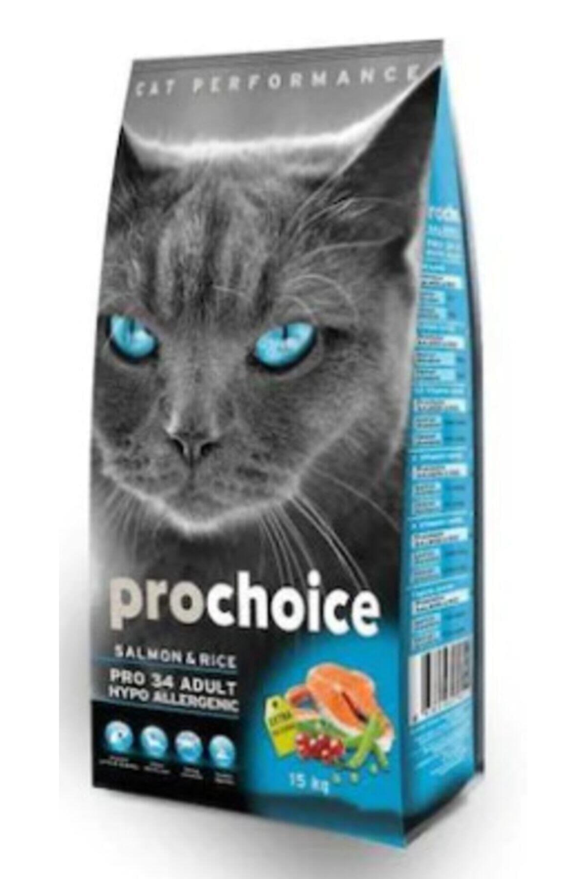 ProChoice 34 Somonlu ve Pirinçli Düşük Tahıllı Yetişkin Kedi Maması 15kg
