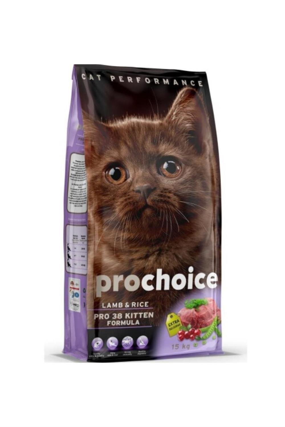 ProChoice 38 HypoAllergenic Kuzulu ve Pirinçli Düşük Tahıllı Yavru Kedi Maması 15kg