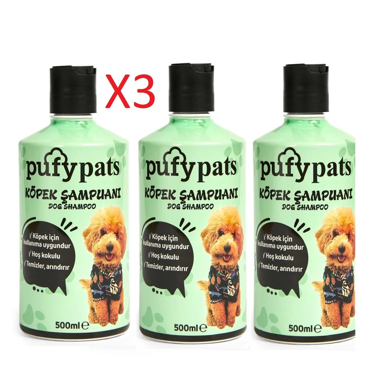 Pufypats Antiseptik Ve Dermatolojik Köpek Şampuanı 500 Ml. X3