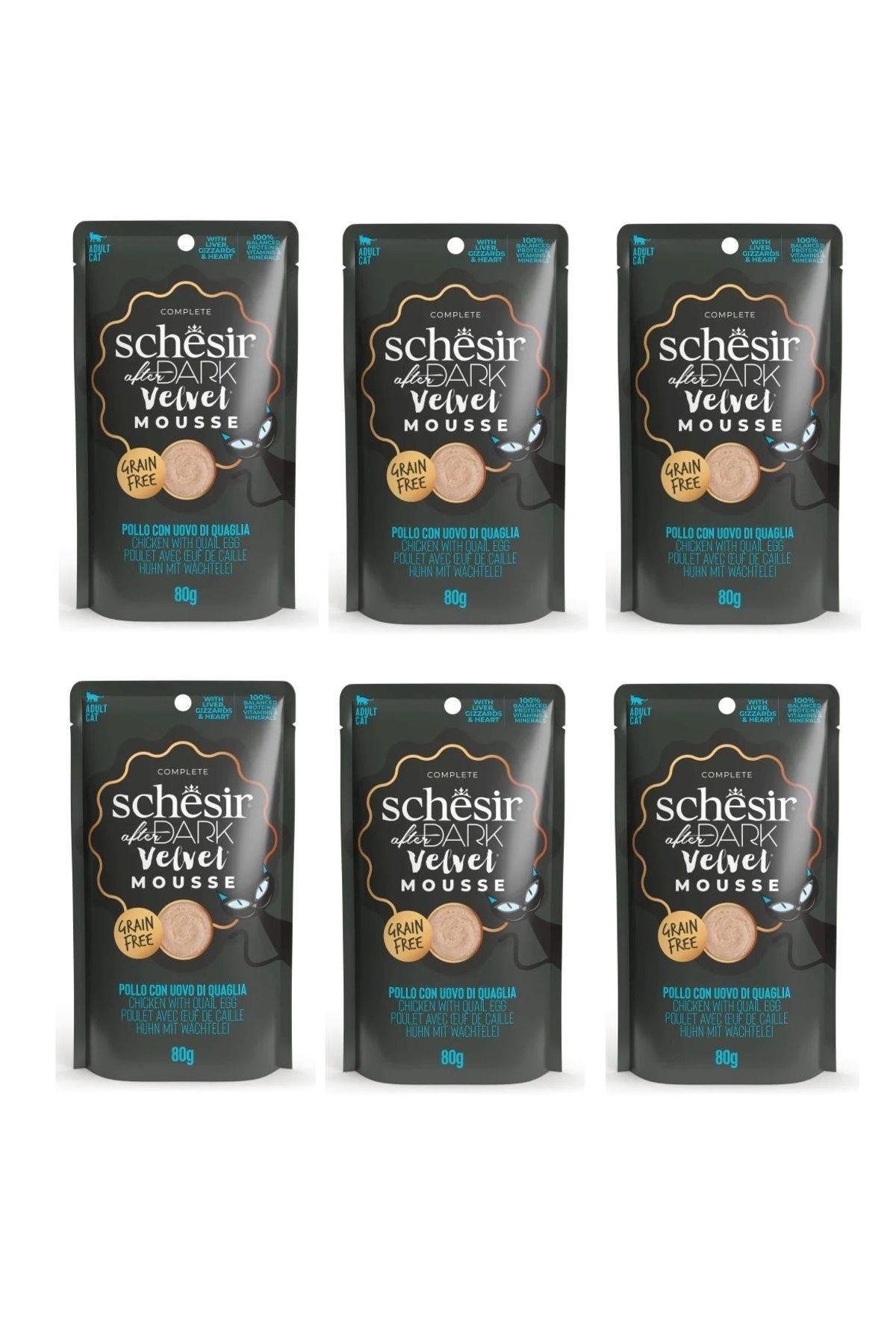 Schesir After Dark Pouch Tavuklu ve Bıldırcın Yumurtalı Tahılsız Yetişkin Kedi Konservesi 80gr x 6 ADET
