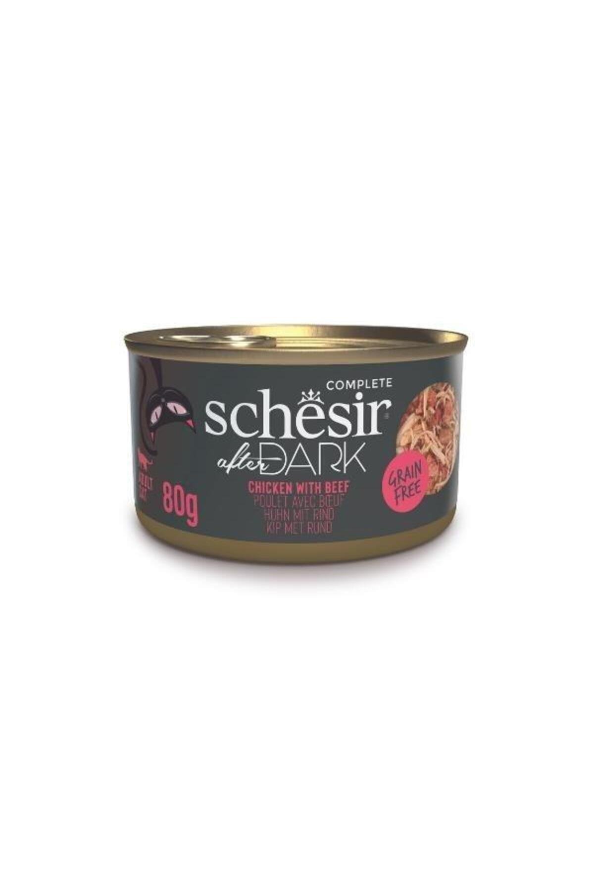 Schesir After Dark Sos İçinde Tavuk Etli ve Sığır Etli Tahılsız Yetişkin Kedi Konservesi 80gr