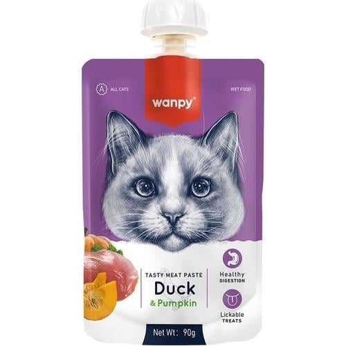 Wanpy Ördekli ve Bal Kabaklı Ezme Kedi Ödül Maması 90gr