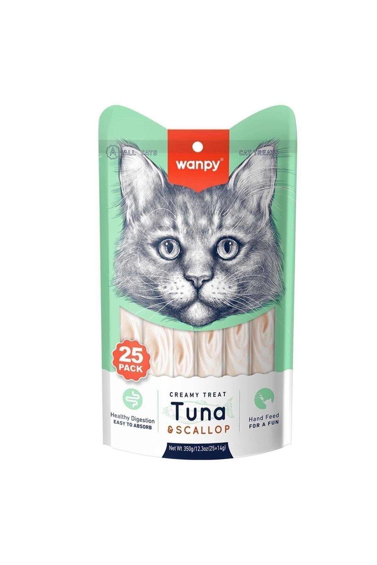 Wanpy Ton Balıklı ve Deniz Taraklı Krema Kedi Ödülü 25x14gr