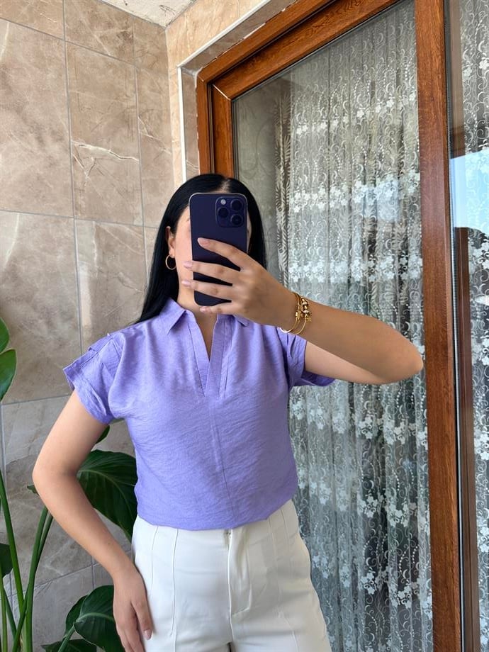 Keten lila bluz