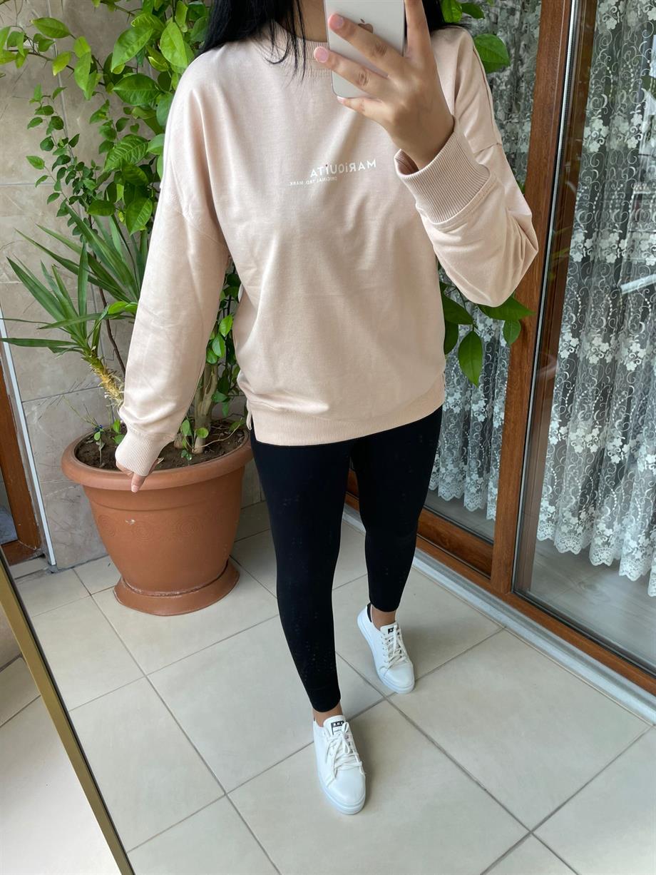 KREM RENGİ SWEATSHİRT