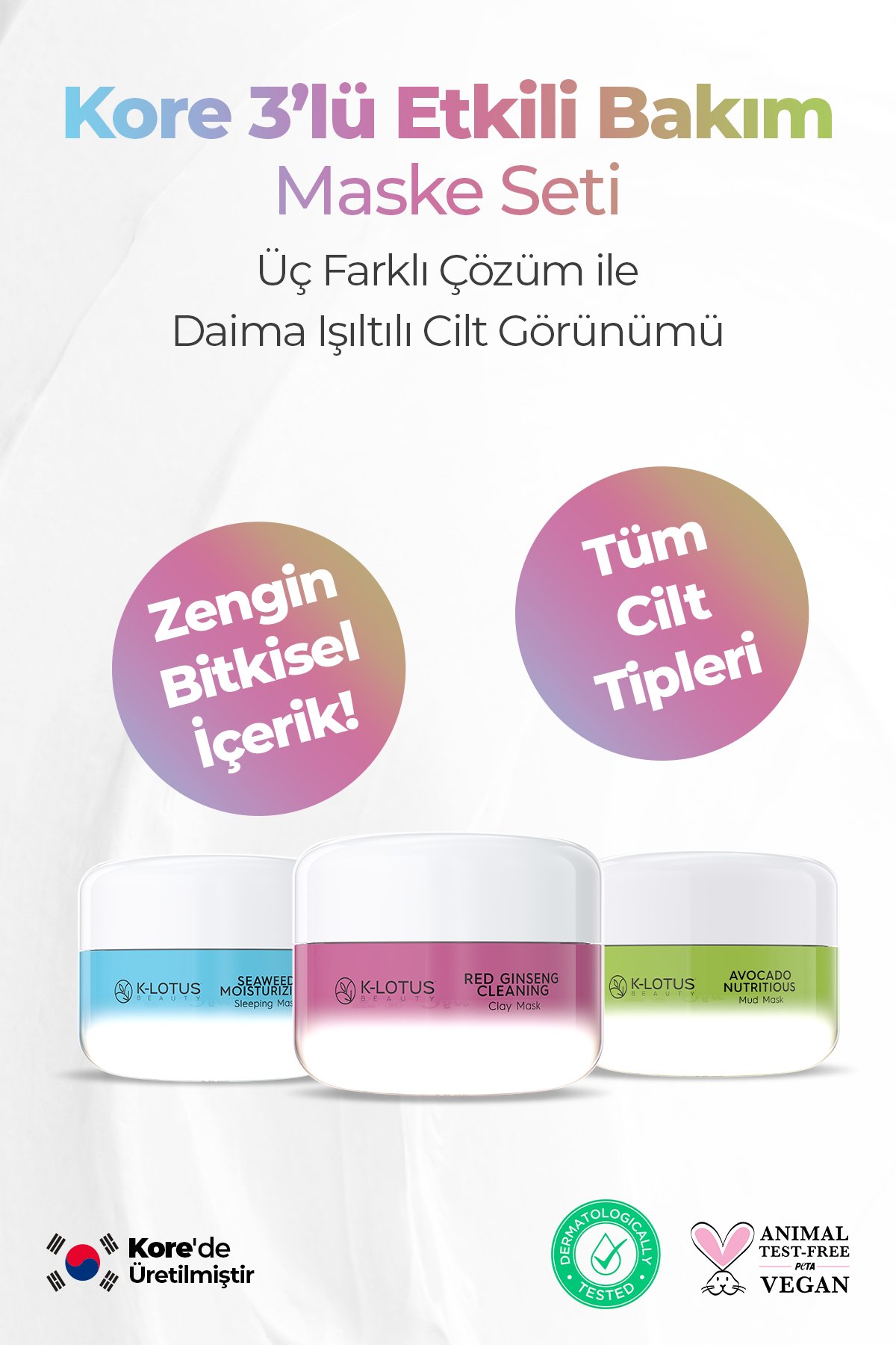 Cilt bakım seti 3.lü maske