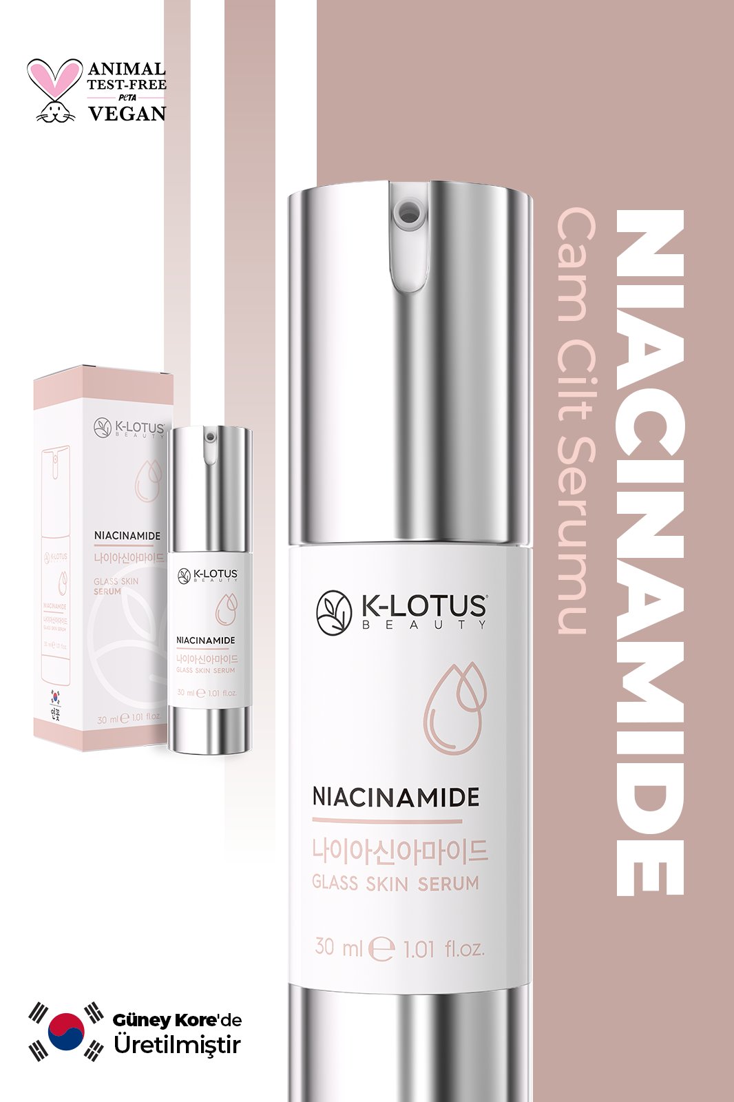 Glass Skin Niacinamide Cildi Parlatır, Sıkılaştırır ve Cilt Bariyerini Güçlendirici Cilt Serumu 28 ML