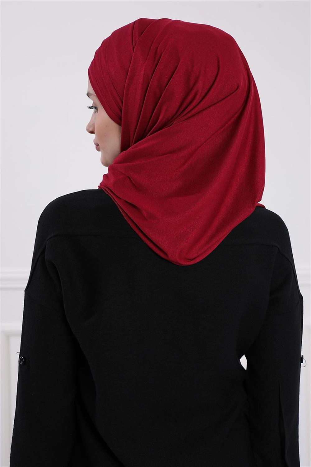 Çoklu Çapraz Dikim Pratik Penye Şal Bordo