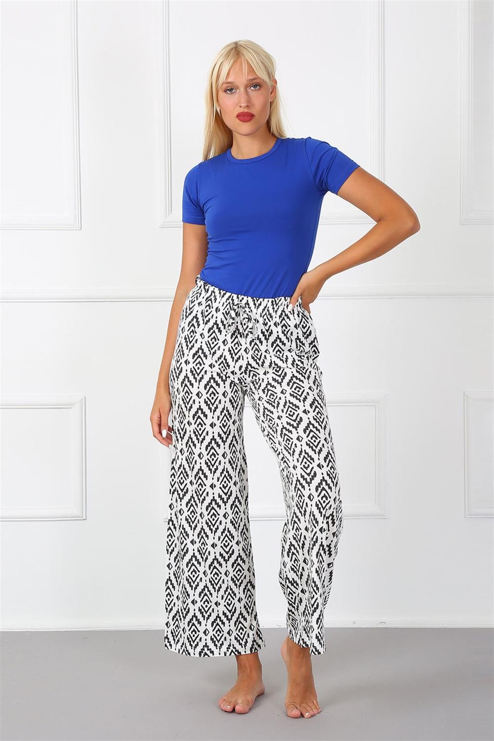 Moda Çizgi Bayan Pamuk Tek Alt Pijama 210022