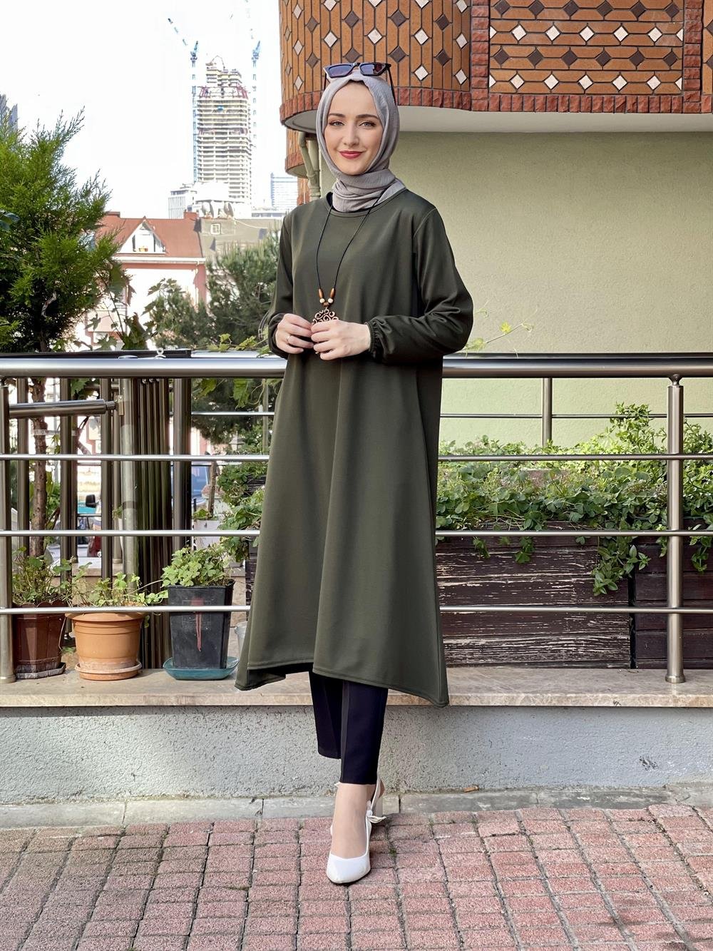 Moda Çizgi Desenli Tunik