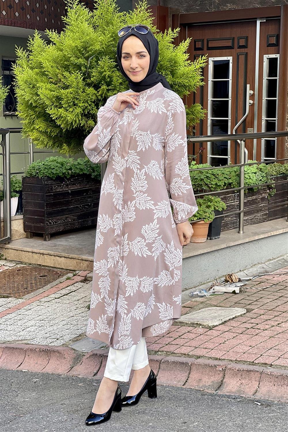 Moda Çizgi Desenli Tunik