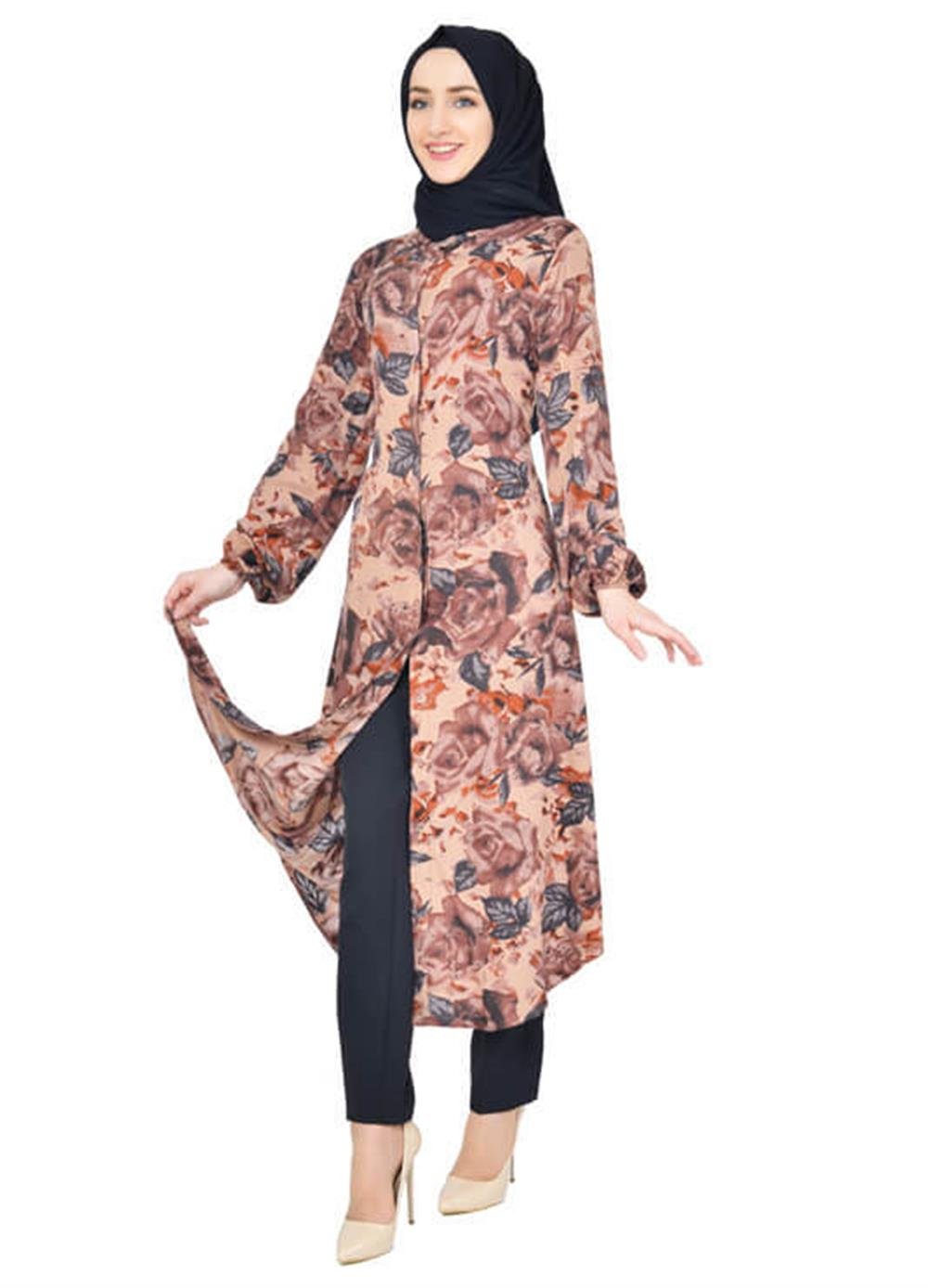 Moda Çizgi Desenli Tunik
