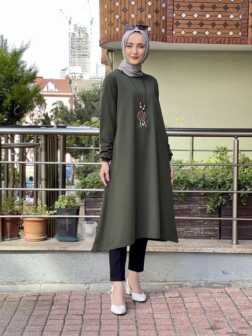 Moda Çizgi Desenli Tunik