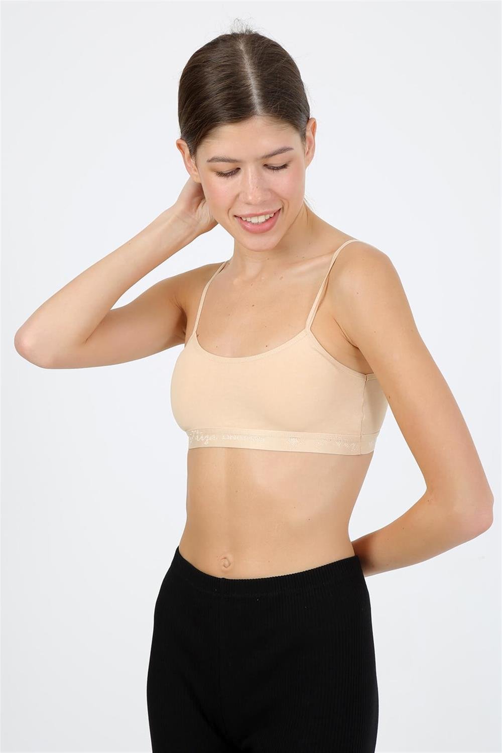 Moda Çizgi İp Askılı Pedli Büstiyer 2148
