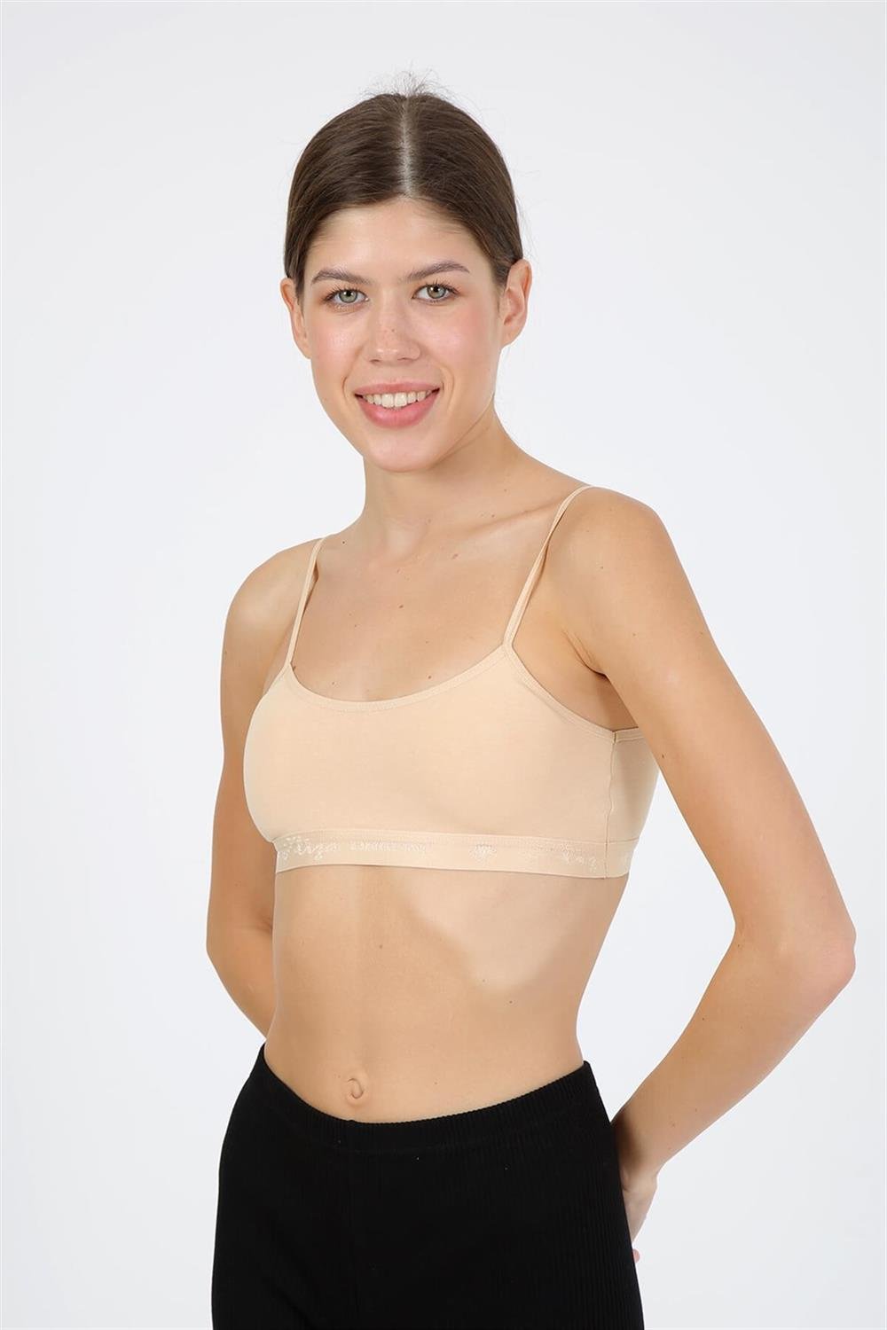 Moda Çizgi İp Askılı Pedli Büstiyer 2148