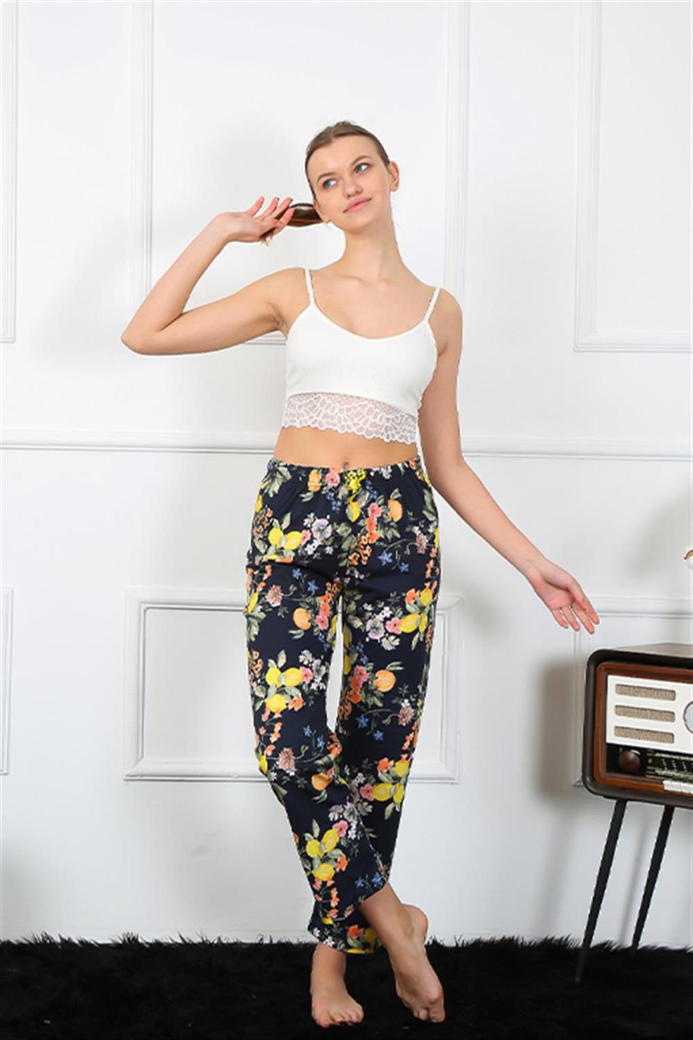 Moda Çizgi Kadın Pamuklu Alt Pijama 27463