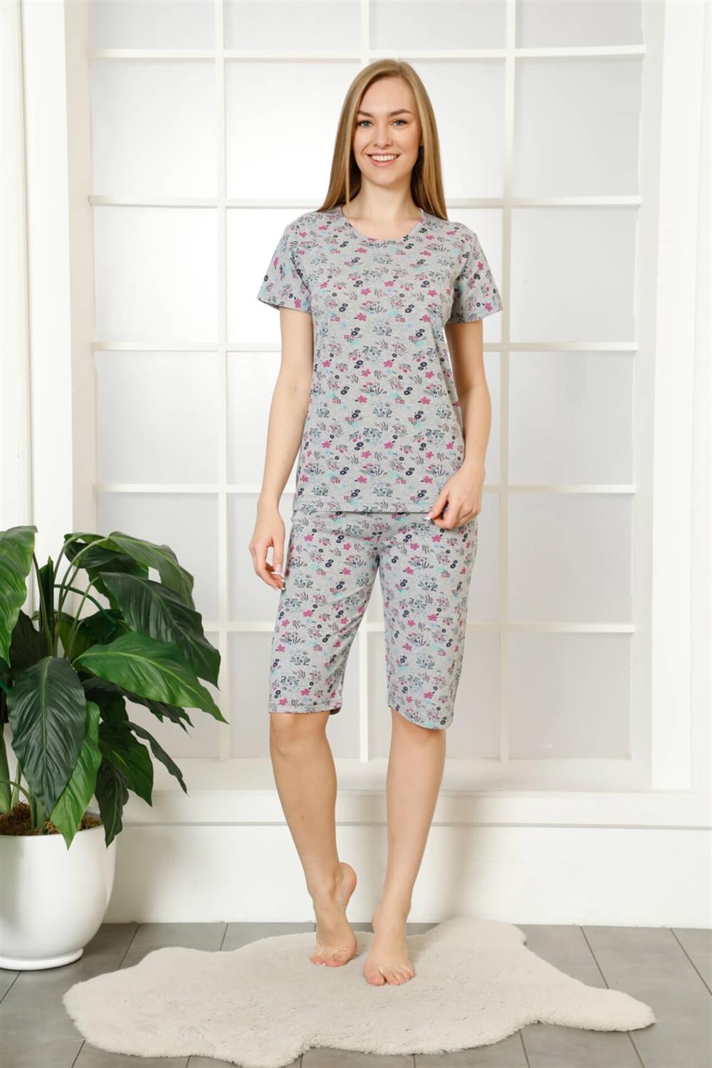 Moda Çizgi Şortlu Pijama Takım