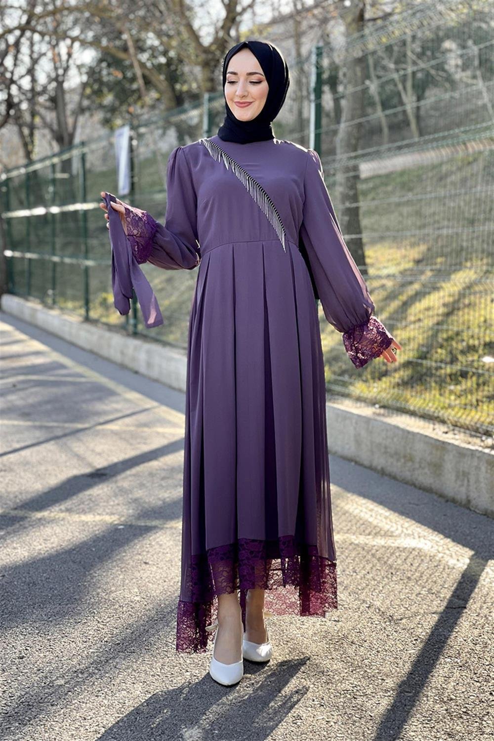 Moda Çizgi Tesettür Elbise