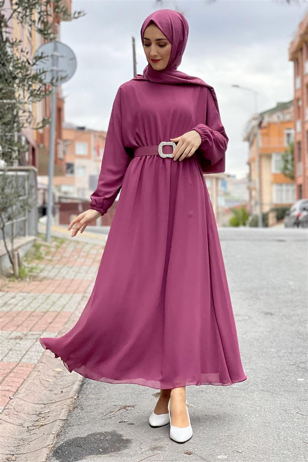Moda Çizgi Tesettür Elbise