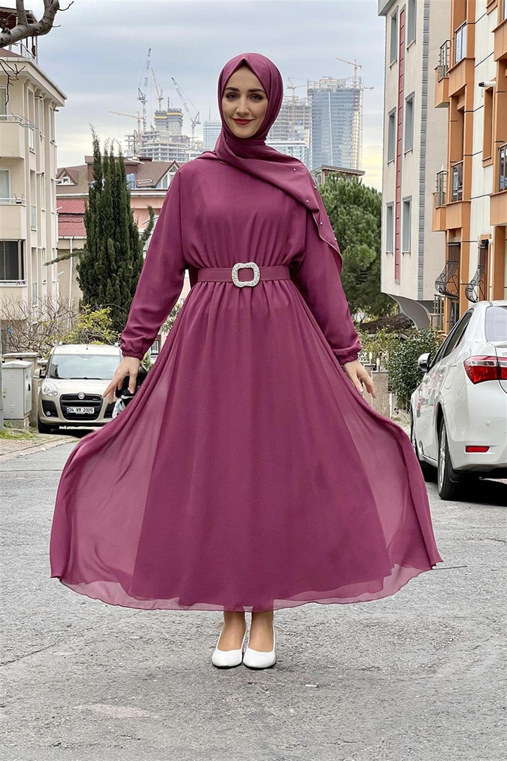 Moda Çizgi Tesettür Elbise
