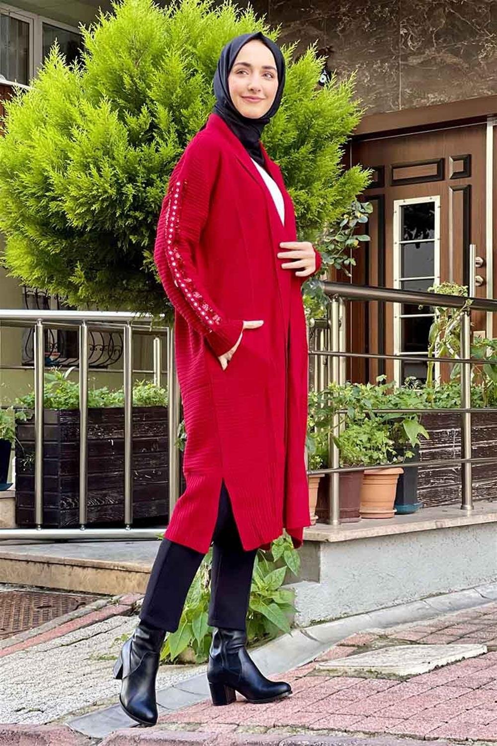 Moda Çizgi Triko Hırka