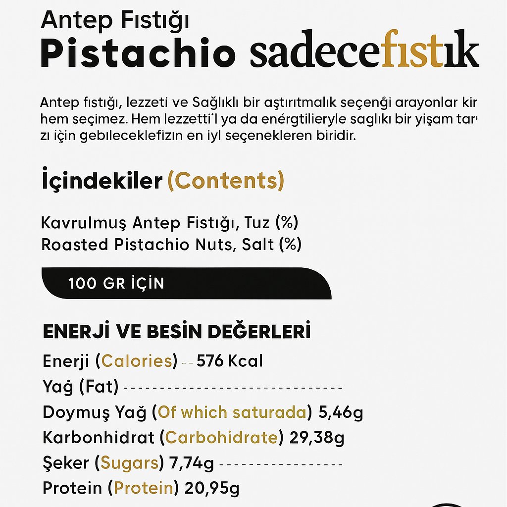 Kavrulmuş Antep Fıstığı 500 gr | Kavrulmuş Antep Fıstığı 500 gr - sadecefıstık | Yeni Ürünler