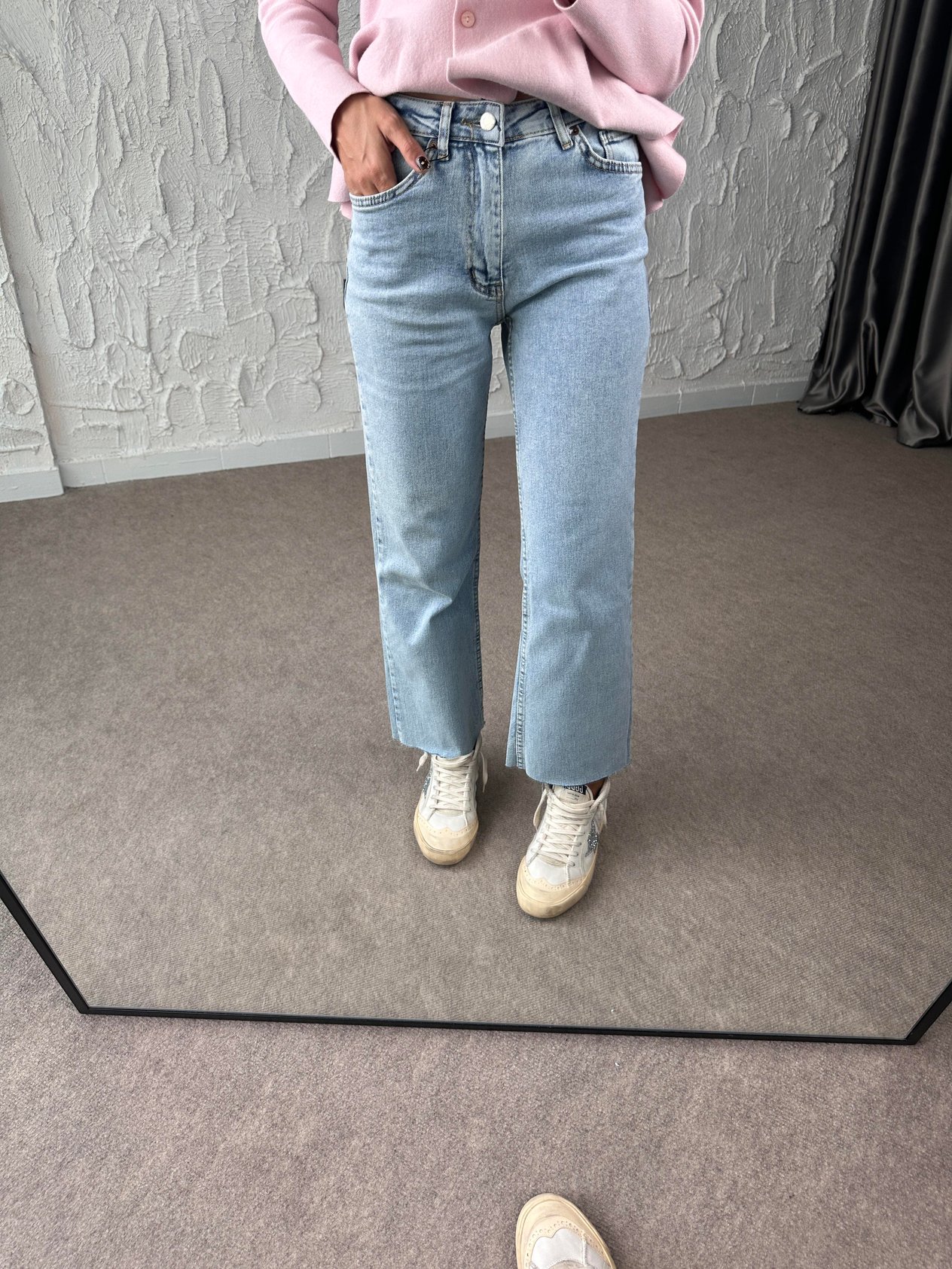 Buz Mavisi Flare Jean Pantolon