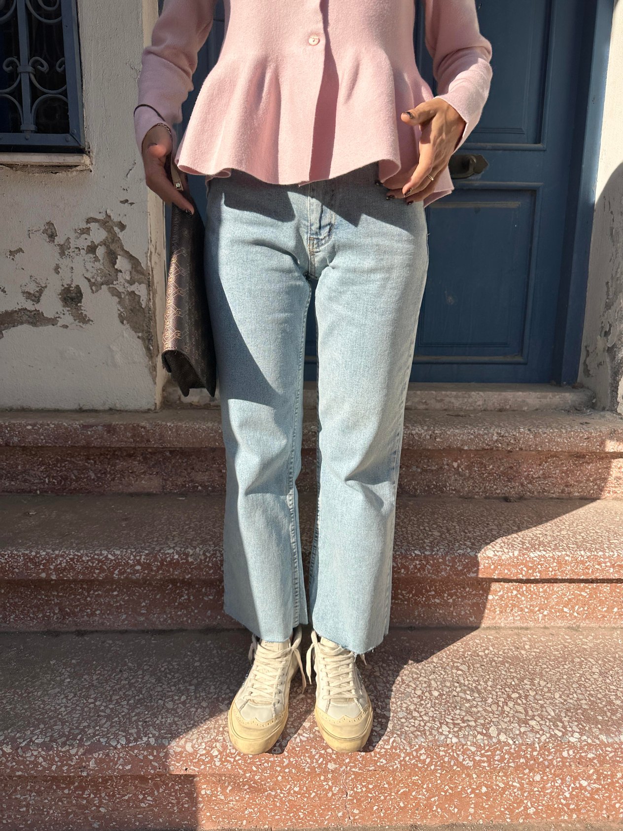 Buz Mavisi Flare Jean Pantolon