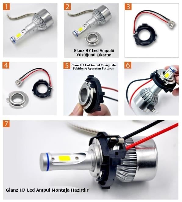 Glanz VW Golf 6 Led Xenon H7 Bağlantı Sabitleme Montaj Aparatı